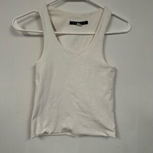 Theory White Fitted Sleeveless Tank Top